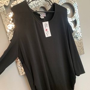NWT Open / Cold Shoulder Black Plus Size Top 3x
